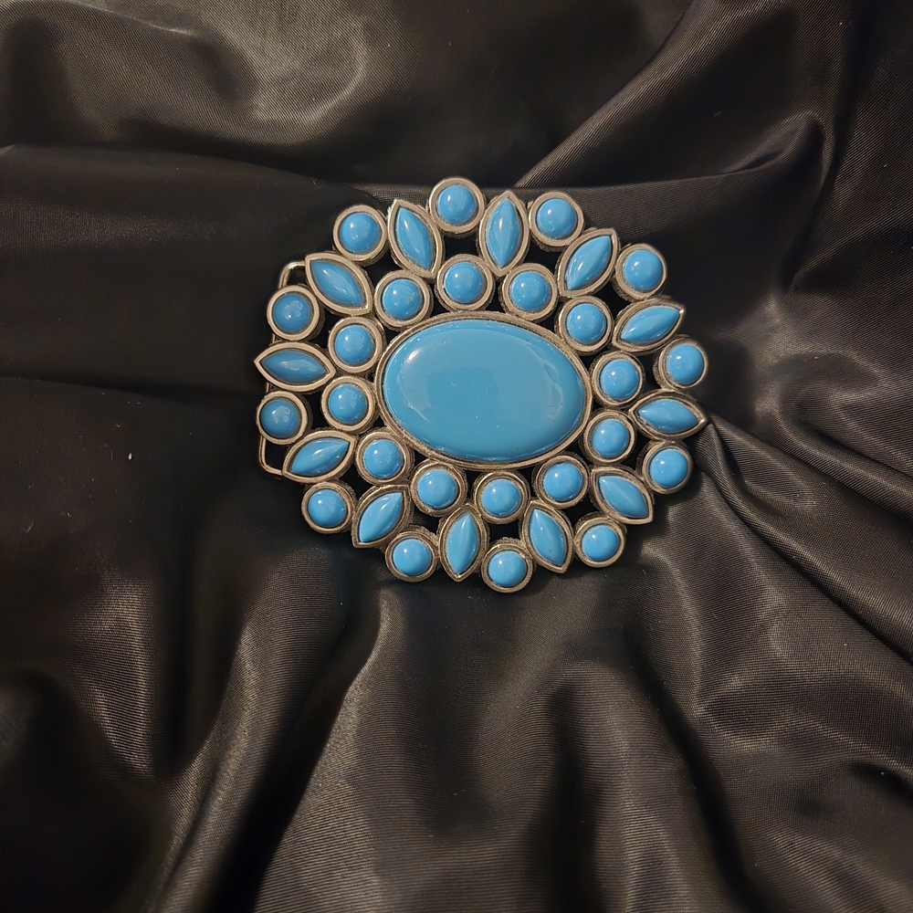 Faux Turquoise Belt Buckle
